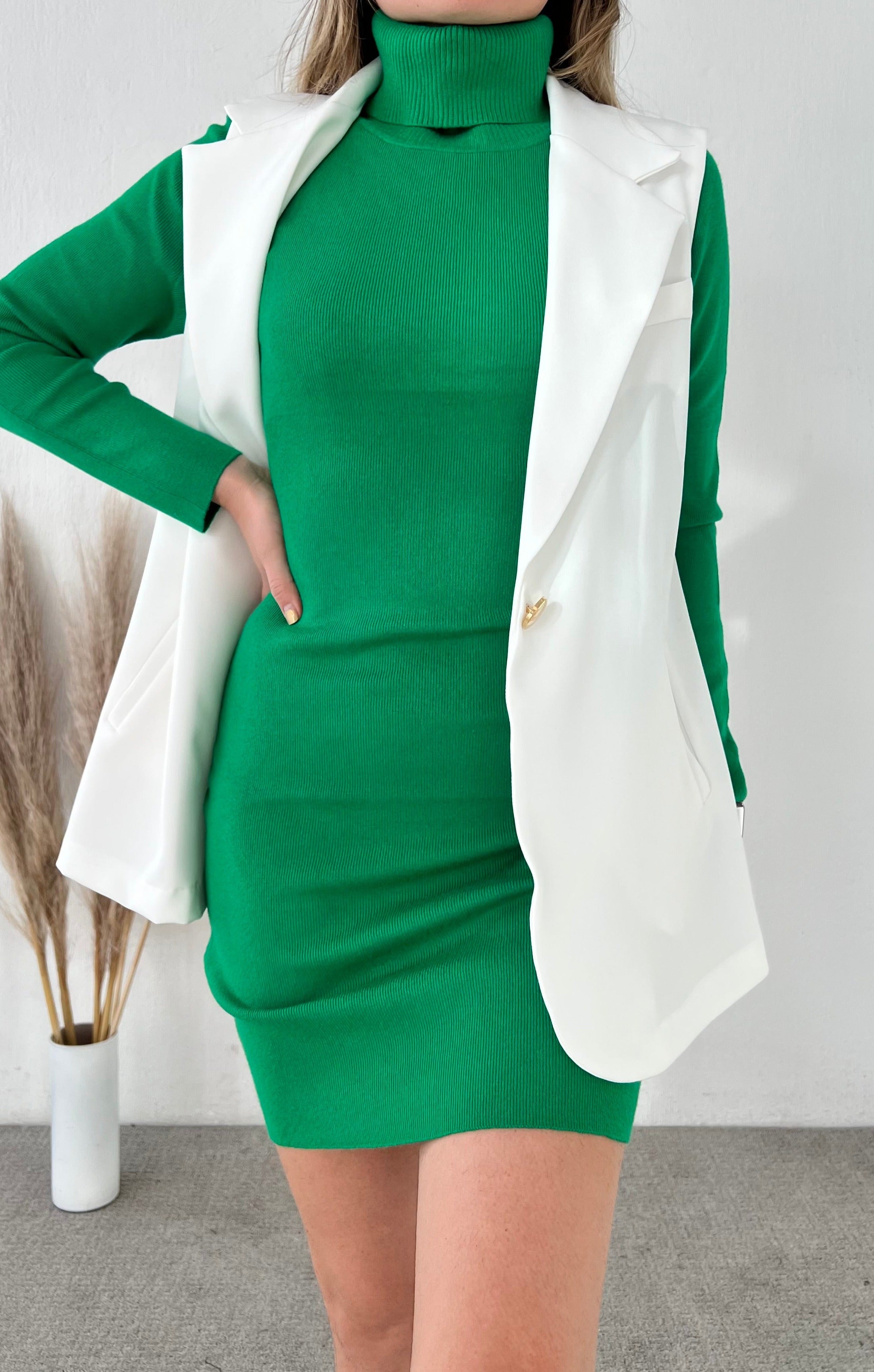 Vestido cuello alto accesorios hotsell